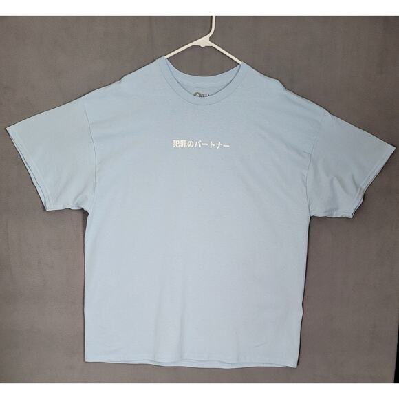 9TH LIFE Wanted Mens Tee Light Blue Short Sleeve T-Shirt XXL - Picture 2 of 9